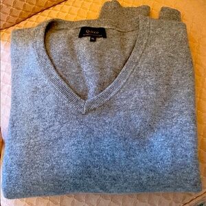 Quince 100% Mongolian Cashmere Gray V-Neck Sweater XL
